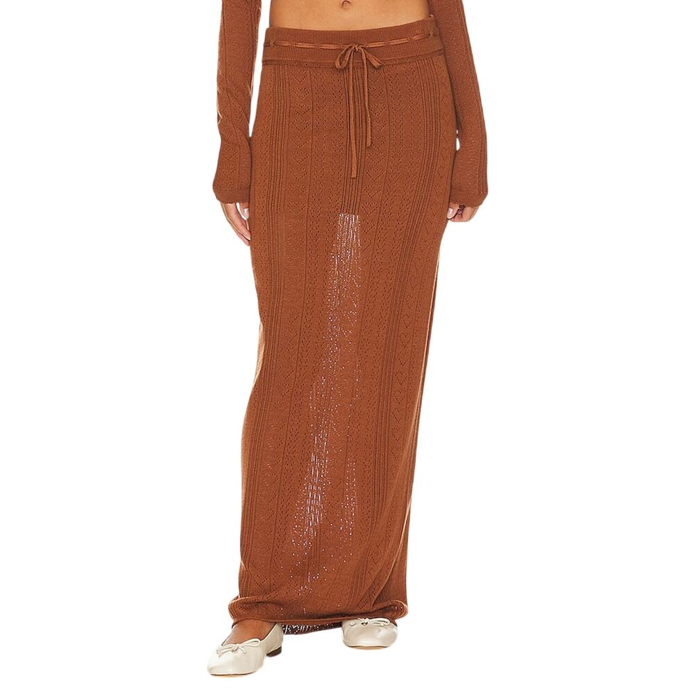 Lpa Knit Coffee Bennett Skirt Size S